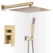 Moreno Bath SHWRSET-BGOLD-2V Moreno 10" Shower Head In Brushed Gold and Hand Held Two Valve Set - view 2