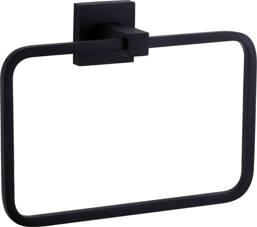 Moreno Bath 8" Square Towel Ring in Matte Black