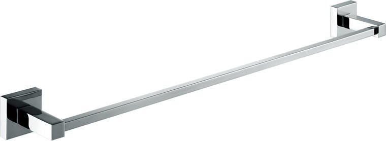 Moreno Bath 24" Chrome Towel Bar with Square Wall Mount