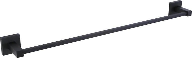 Moreno Bath 24" Matte Black Towel Bar with Square Wall Mount