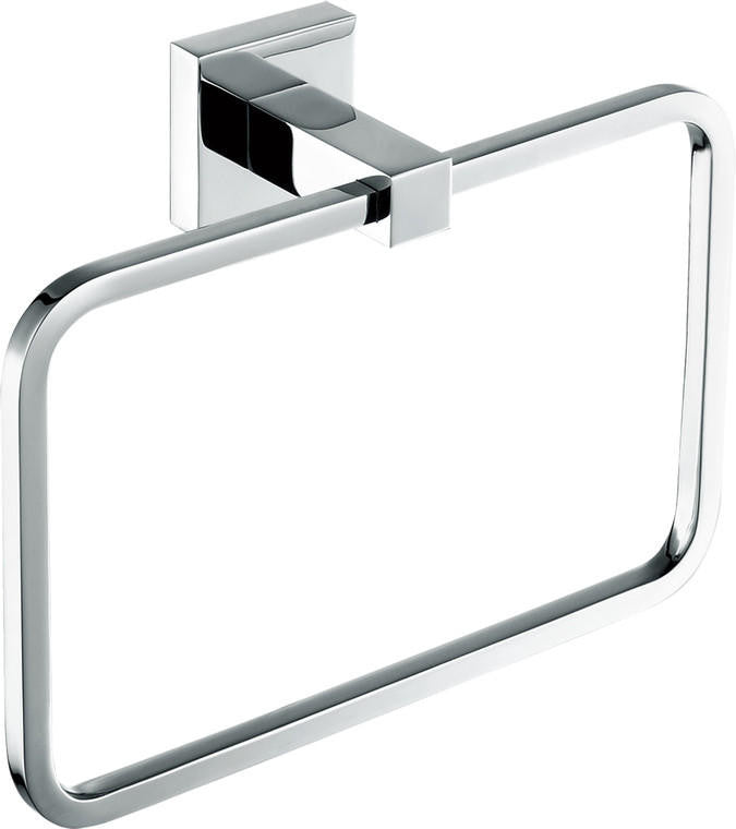 Moreno Bath 8" Chrome Towel Ring with Square Wall Mount