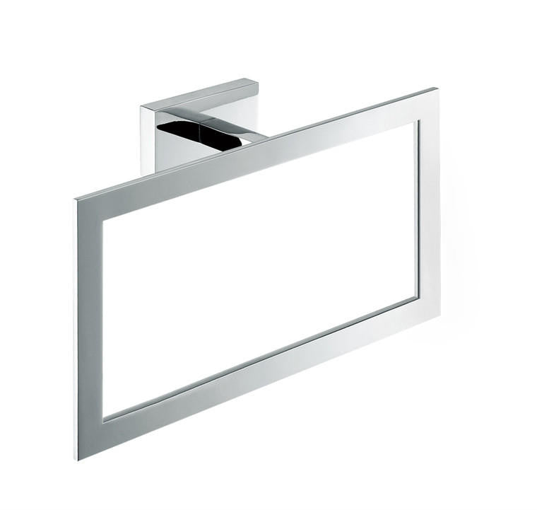 Moreno Bath TRING9-BLK-RECT Moreno Bath 9" BLACK Square Towel Ring with Rectangular Wall Mount - view 2