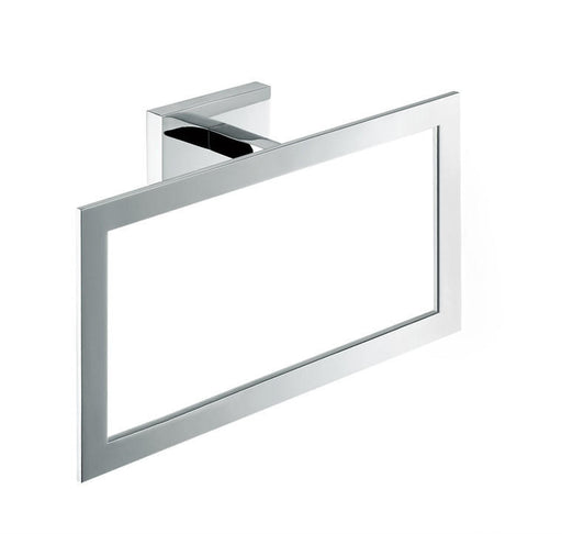 Moreno Bath TRING9-BLK-RECT Moreno Bath 9" BLACK Square Towel Ring with Rectangular Wall Mount - view 2