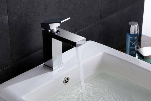 Moreno Bath 251101MB Moreno Bath Matte Black Angular Modern Single Lever Faucet in Matte Black | 251101MB - view 2