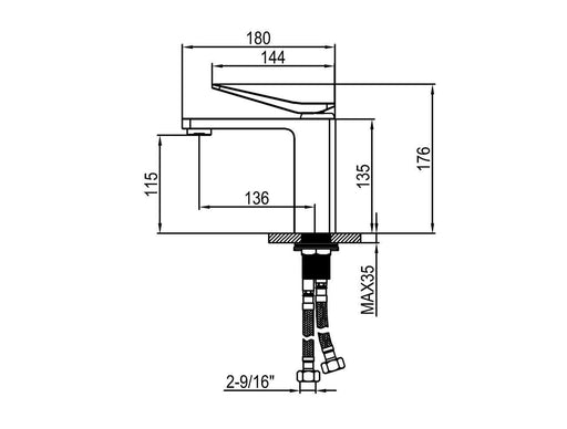 Moreno Bath 261101 Moreno Bath Single Hook Lever Faucet in Chrome | 261101 - view 2
