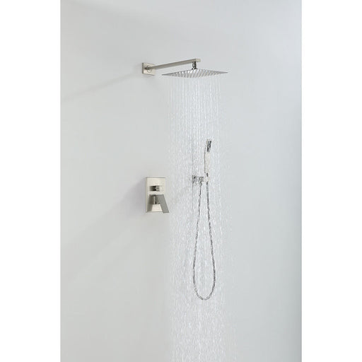 Moreno Bath SHWRSET-BN-10SQ MORENO BRUSHED NICKEL BRASS SHOWER SET W/ 10" SQUARE RAIN SHOWER AND HANDHELD - view 2