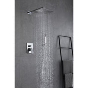Moreno Bath SHWRSET-CHR-10SQ Polished Chrome Brass Shower Set with 10" Square Rain Shower and Handheld