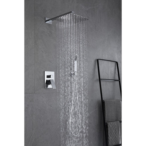 Moreno Bath SHWRSET-CHR-10SQ Polished Chrome Brass Shower Set with 10" Square Rain Shower and Handheld