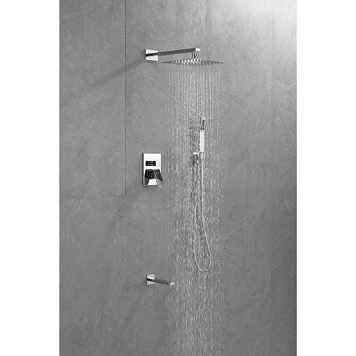 Moreno Bath SHWRSET-CHR-10SQ-TUB Polished Chrome Shower Set with 10" Square Rain Shower, Tub Filler and Handheld