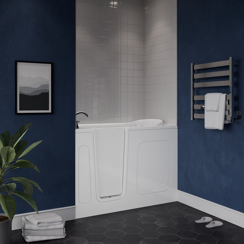 Meditub 3054LWH Collection 30 x 54 Left Drain Quick Fill Walk-In Whirlpool Tub with Powered Fast Drain in White lifestyle
