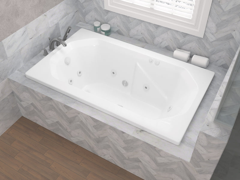 Atlantis Whirlpool 3660MWL Onyx Series 60 in. x 36 in. Rectangular Whirlpool Bathtub with Left Side Drain and V-Style Back Jets in Glossy White lifestyle