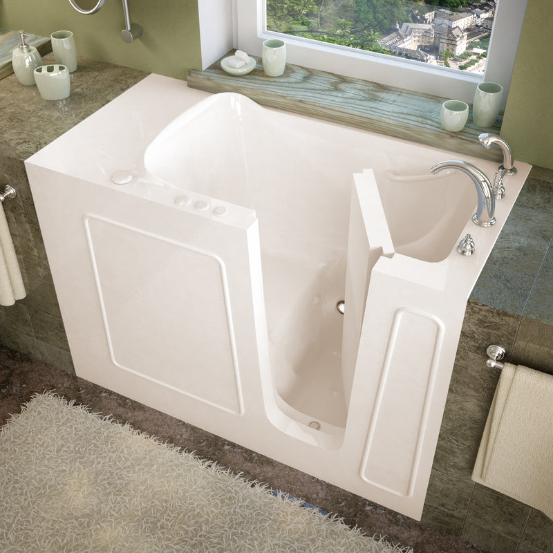 Meditub 2653RBS Walk-In 26 x 53 Right Drain Biscuit Soaking Walk-In Bathtub