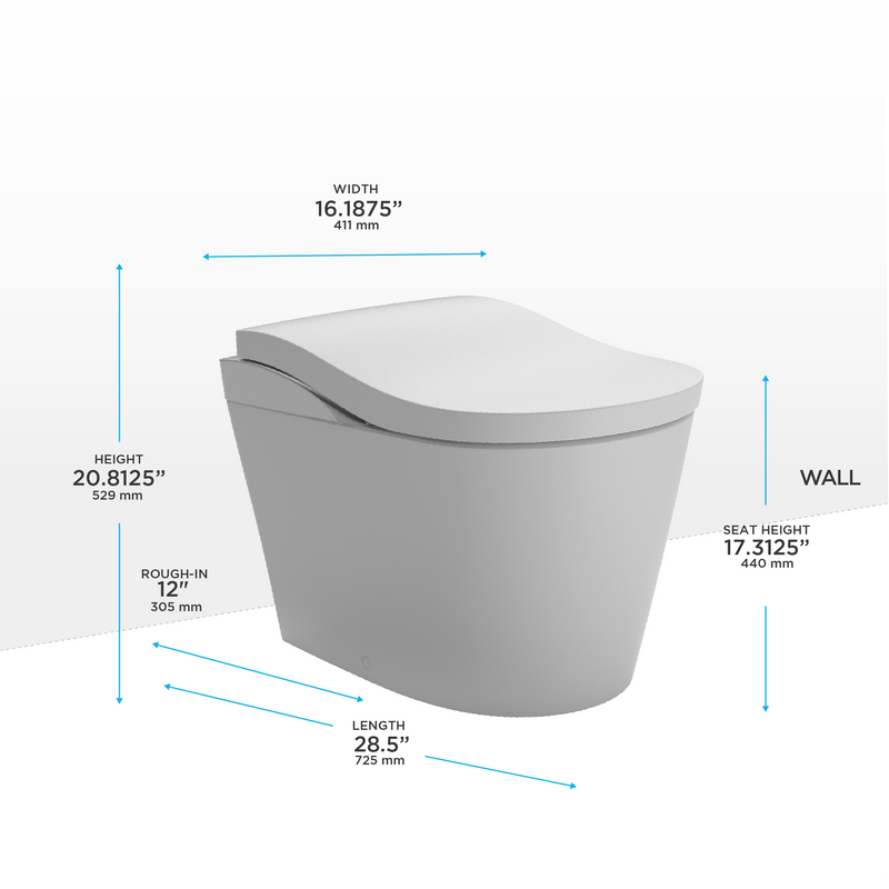TOTO MS8732CUMFG#01S NEOREST LS Dual Flush 1.0 or 0.8 GF Integrated Bidet Toilet, Cotton White with Silver Trim - view 2