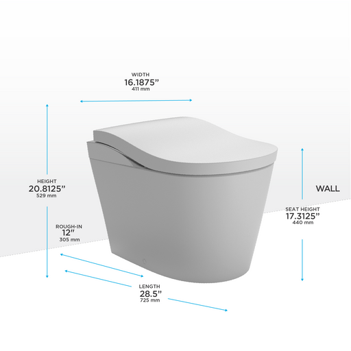 TOTO MS8732CUMFG#01S NEOREST LS Dual Flush 1.0 or 0.8 GF Integrated Bidet Toilet, Cotton White with Silver Trim - view 2