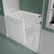 Meditub A3060WIRWA Collection 30 x 59 Right Side Drain Air Jetted Bathtub in White with Aroma and Chroma Therapy