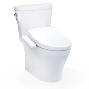 TOTO MW4483346CEMFGN#01 WASHLET+ Aquia IV Arc Two-Piece Elongated Dual Flush 1.28 and 0.9 GPF Toilet with S2 Bidet Seat, Cotton White