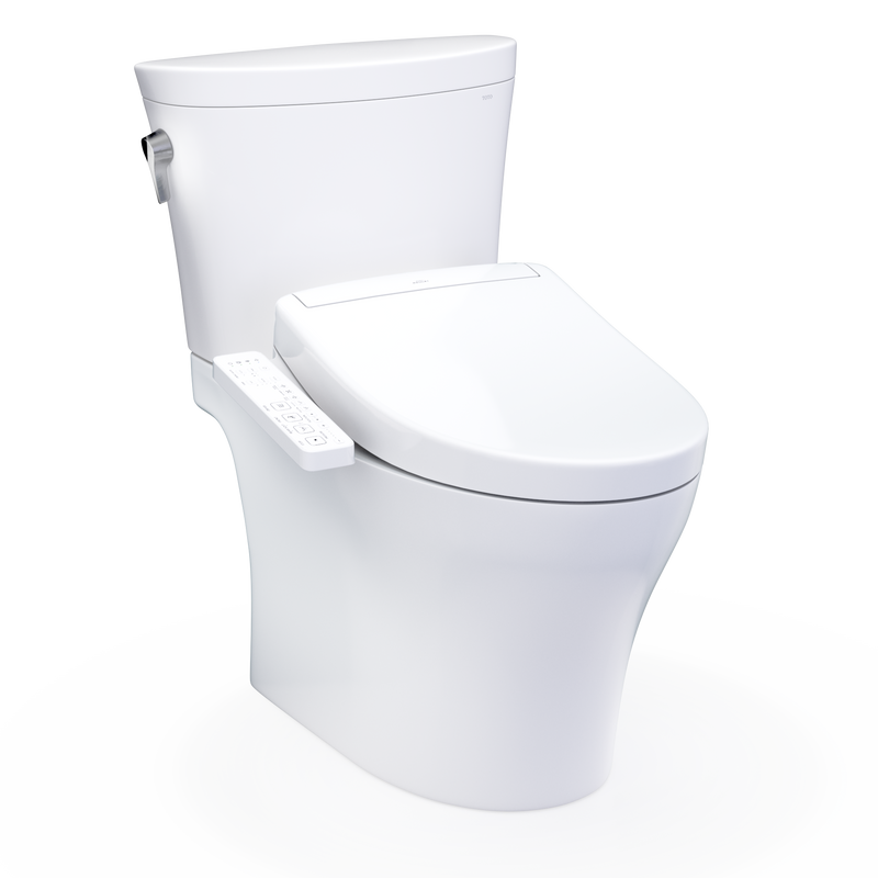 TOTO MW4483346CEMFGN#01 WASHLET+ Aquia IV Arc Two-Piece Elongated Dual Flush 1.28 and 0.9 GPF Toilet with S2 Bidet Seat, Cotton White
