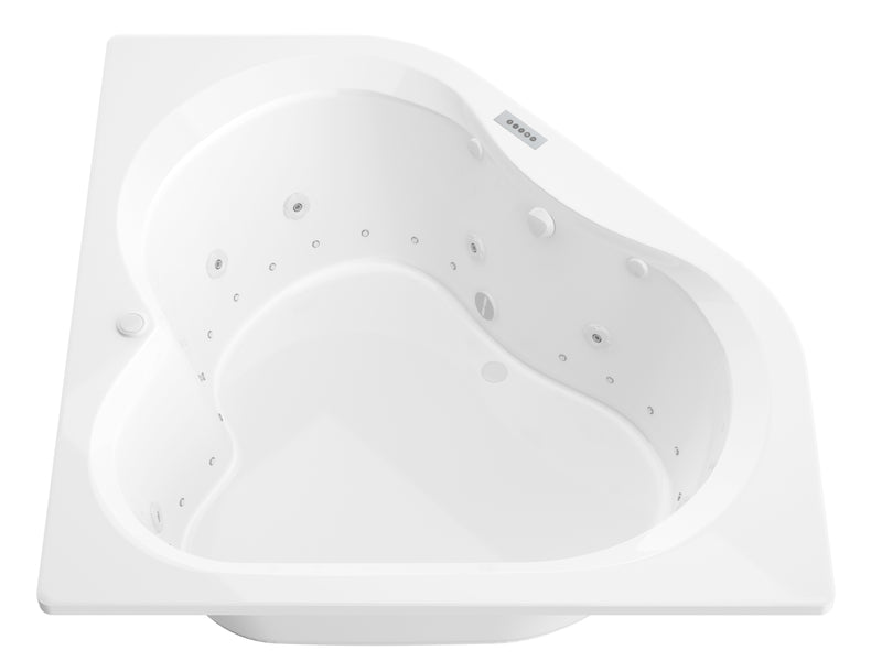 Atlantis Whirlpool 6060CDRX Cascade 60 in. x 60 in. Corner Air and Whirlpool Jetted Bathtub with Right Drain in White