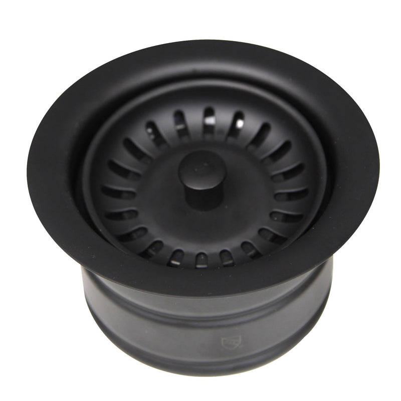 Nantucket Sinks 3.5 Inch Extended Flange Disposal Kitchen Drain in Matte Black 3.5EDF-MBL - view 2