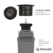 Nantucket Sinks 3.5 Inch Extended Flange Disposal Kitchen Drain in Matte Black 3.5EDF-MBL - view 4