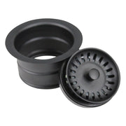 Nantucket Sinks 3.5 Inch Extended Flange Disposal Kitchen Drain in Matte Black 3.5EDF-MBL