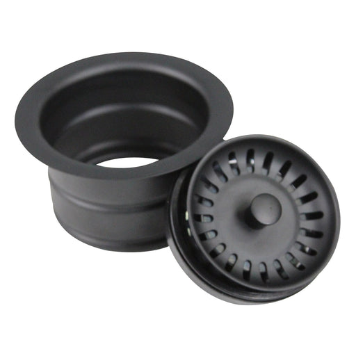 Nantucket Sinks 3.5 Inch Extended Flange Disposal Kitchen Drain in Matte Black 3.5EDF-MBL