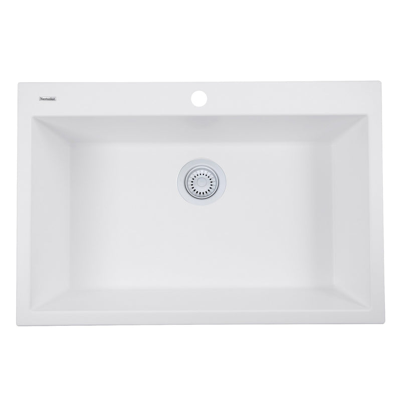 Nantucket Sinks Basket Strainer Kitchen Drain For Granite Composite Sinks - White 3.5KD-GCW - view 4