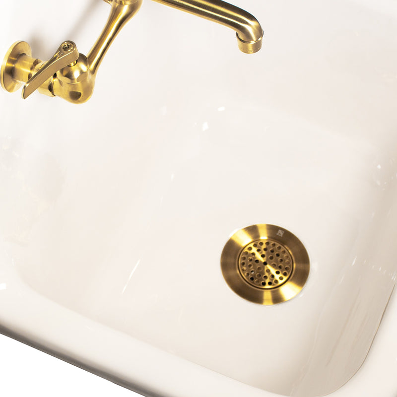 Nantucket Sinks 3 inch Utility Sink Grid Drain Satin Brass 3CHGRSB - view 4