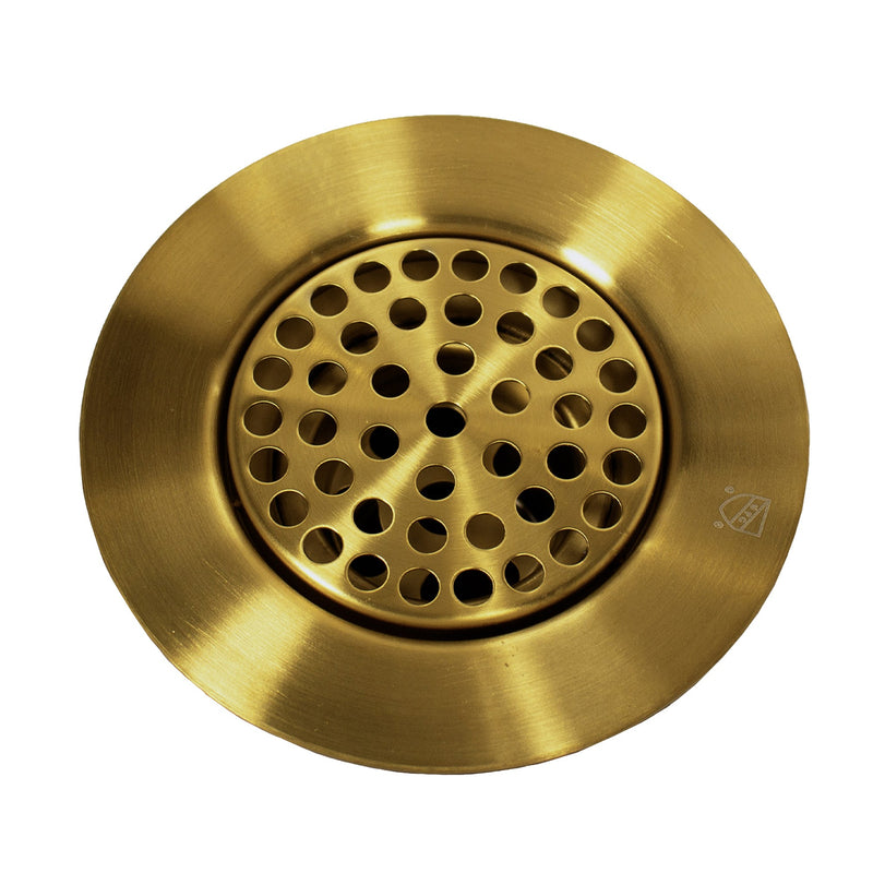 Nantucket Sinks 3 inch Utility Sink Grid Drain Satin Brass 3CHGRSB