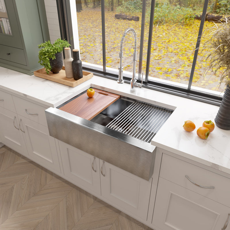 Nantucket Sinks AP-PS-3221-16 Prepstation Single Bowl Undermount Stainless Steel Kitchen Sink - view 7