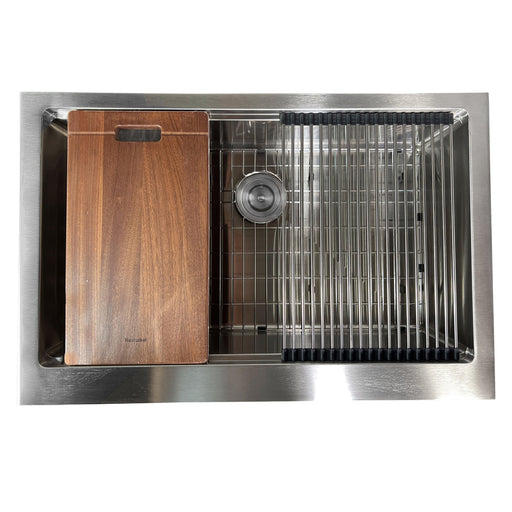 Nantucket Sinks AP-PS-3221-16 Prepstation Single Bowl Undermount Stainless Steel Kitchen Sink