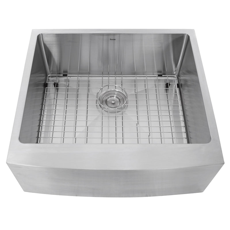 Nantucket Sinks Apron2420SR-16 - 24 Inch Pro Series Single Bowl Farmhouse Apron Front Stainless Steel Kitchen Sink APRON2420-SR-16
