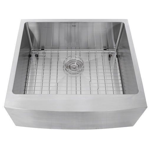 Nantucket Sinks Apron2420SR-16 - 24 Inch Pro Series Single Bowl Farmhouse Apron Front Stainless Steel Kitchen Sink APRON2420-SR-16