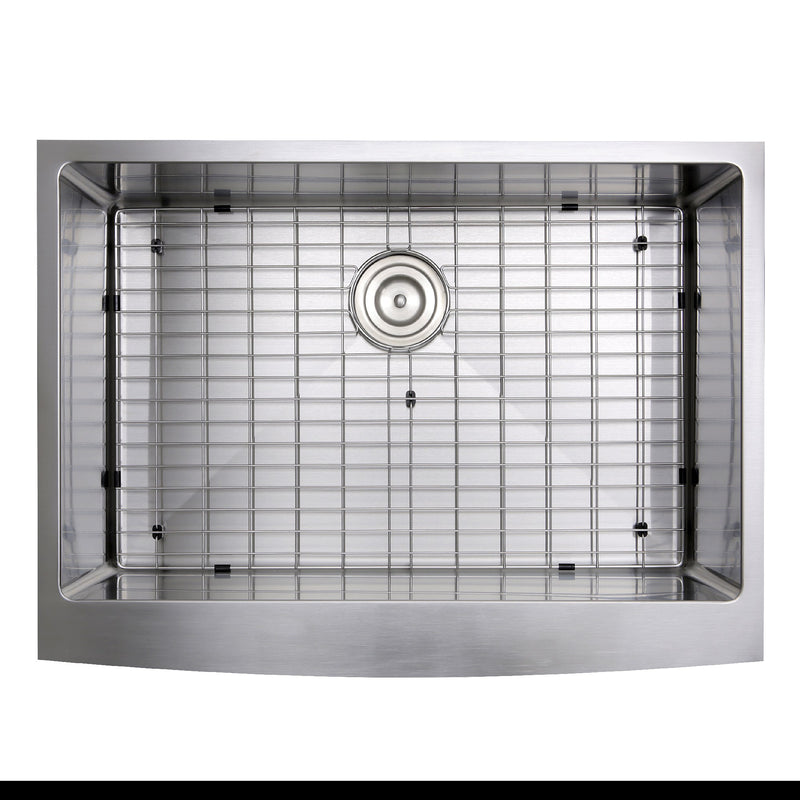 Nantucket Sinks Apron302010SR-16 - 30 Inch Pro Series Single Bowl Farmhouse Apron Front Stainless Steel Kitchen Sink APRON302010-SR-16