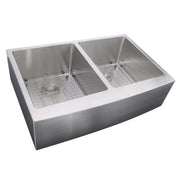 Nantucket Sinks 33 Inch Double Bowl Farmhouse Apron Front Stainless Steel Kitchen Sink APRON332210-DBL-SR - view 2