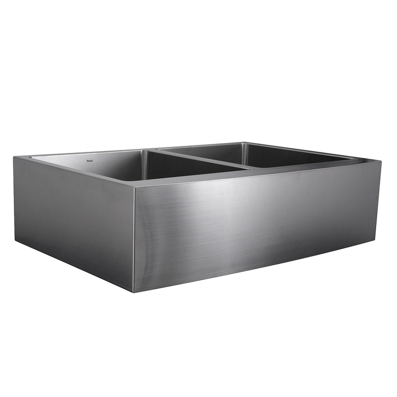 Nantucket Sinks 33 Inch Double Bowl Farmhouse Apron Front Stainless Steel Kitchen Sink APRON332210-DBL-SR - view 5