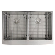 Nantucket Sinks 33 Inch Double Bowl Farmhouse Apron Front Stainless Steel Kitchen Sink APRON332210-DBL-SR