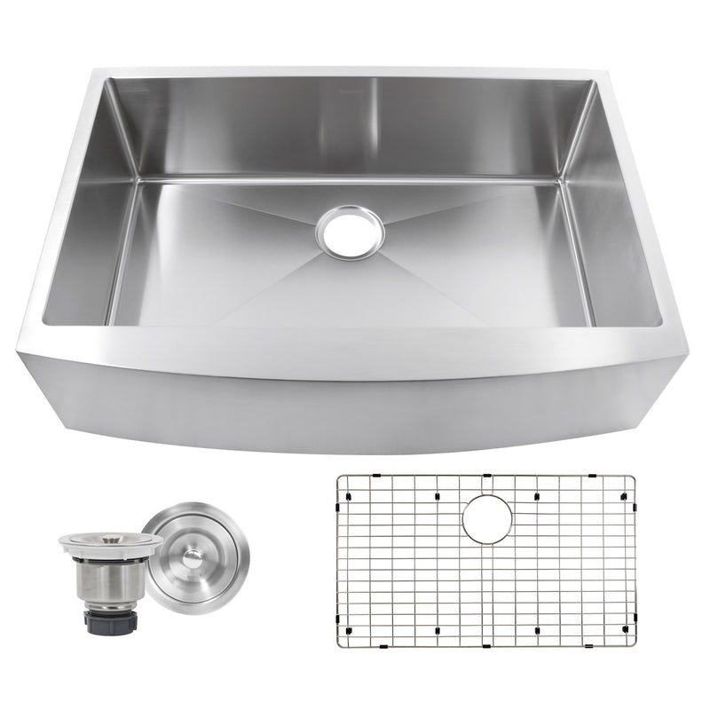 Nantucket Sinks Apron332210-SR-16 - 33 Inch Pro Series Small Radius Farmhouse Apron Front Stainless Steel Sink - view 3