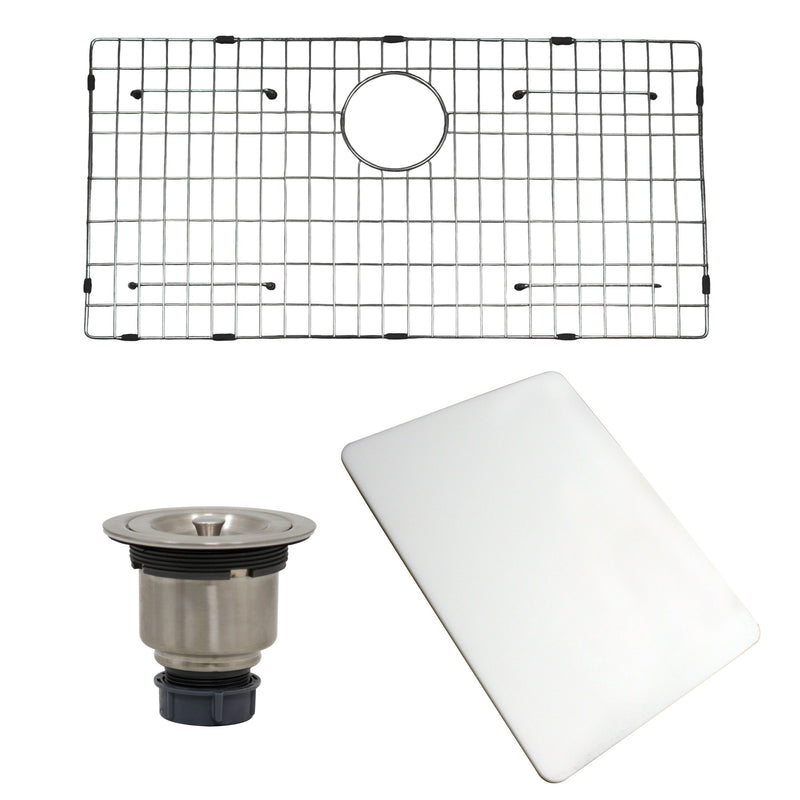 Nantucket Sinks AW-PS-3219-16 All Weather Prep Station Small Radius Undermount Stainless Sink with Accessories - view 6