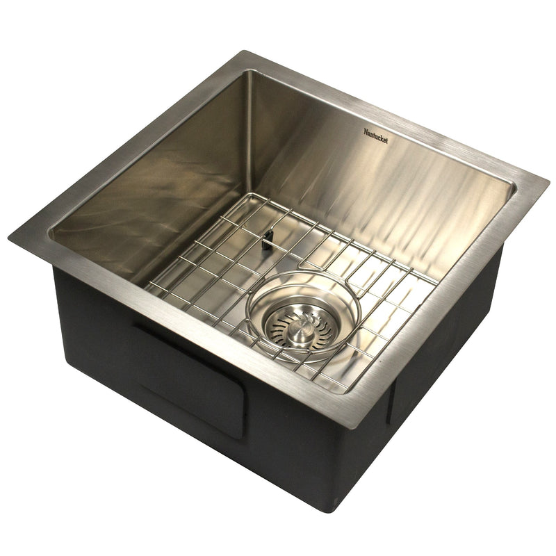 Nantucket Sinks AW1515-16 - 15 Inch All Weather Collection Square Undermount Small Radius Stainless Steel Bar/Prep Sink - view 3