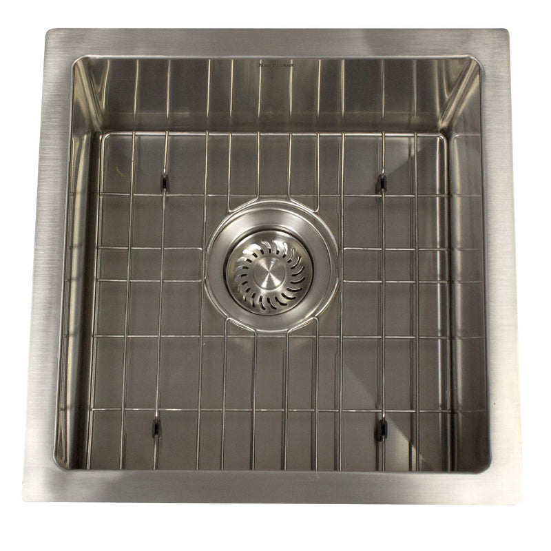 Nantucket Sinks AW1515-16 - 15 Inch All Weather Collection Square Undermount Small Radius Stainless Steel Bar/Prep Sink - view 5