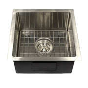 Nantucket Sinks AW1515-16 - 15 Inch All Weather Collection Square Undermount Small Radius Stainless Steel Bar/Prep Sink
