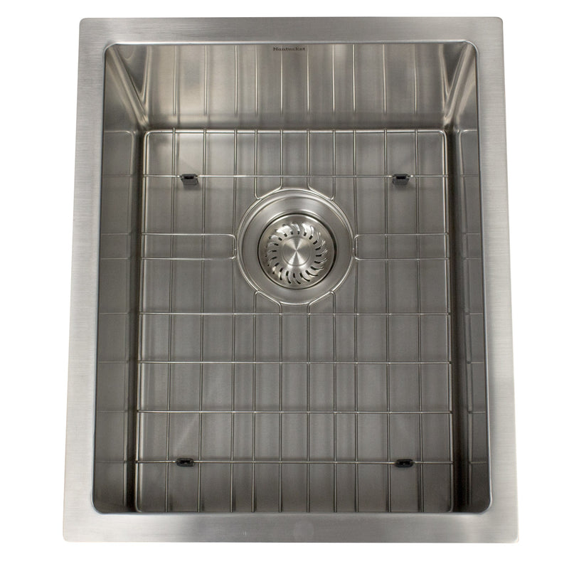 Nantucket Sinks AW1518-16 - 15 Inch All Weather Rectangle Undermount Small Radius Stainless Steel Bar/Prep Sink - view 2