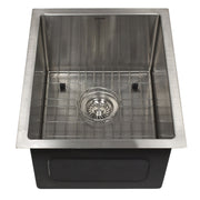 Nantucket Sinks AW1518-16 - 15 Inch All Weather Rectangle Undermount Small Radius Stainless Steel Bar/Prep Sink - view 4