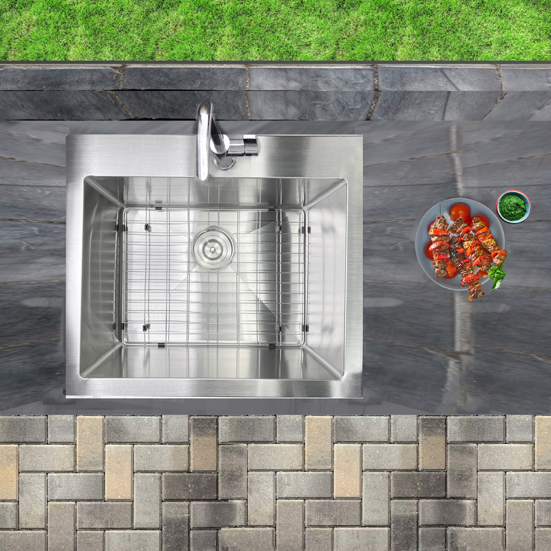 Nantucket Sinks AW2522-16 All Weather Small Radius Top mount Single Hole Stainless Kitchen Sink - view 7