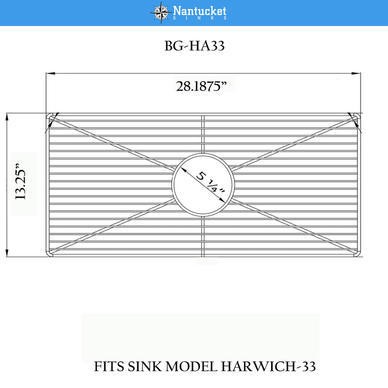 Nantucket Sinks Stainless Steel Bottom Grid BG-HA33 - view 2
