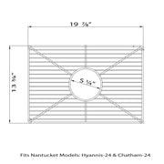 Nantucket Sinks Stainless Steel Bottom Grid BG-HC24 - view 2