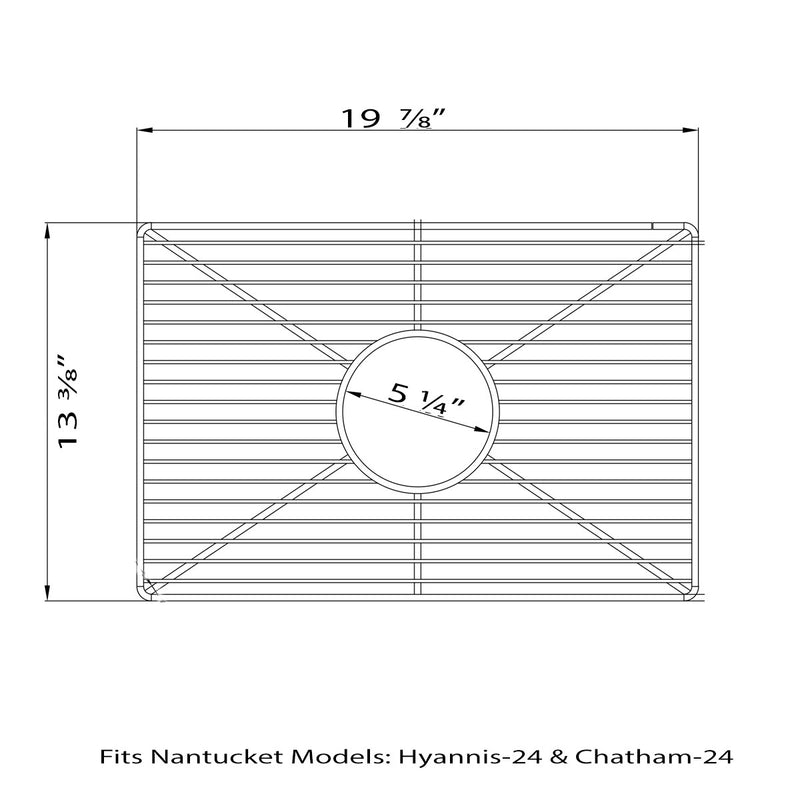 Nantucket Sinks Stainless Steel Bottom Grid BG-HC24 - view 2