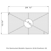 Nantucket Sinks Stainless Steel Bottom Grid BG-HC30 - view 2