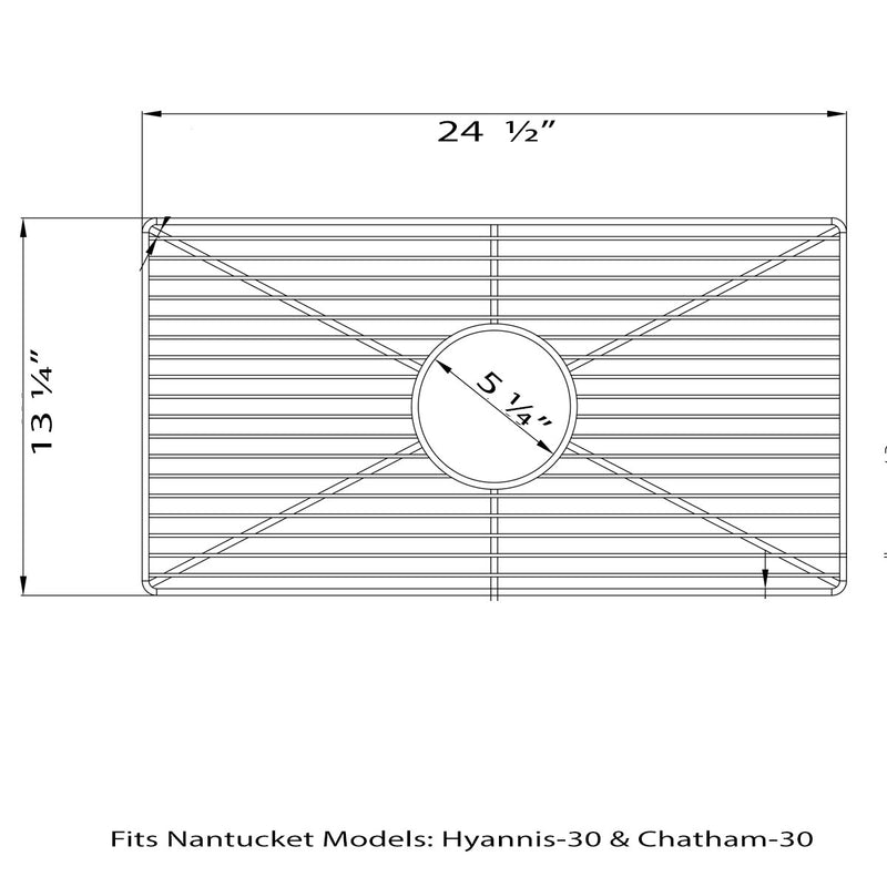 Nantucket Sinks Stainless Steel Bottom Grid BG-HC30 - view 2